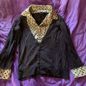 cute brown button up